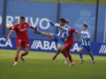 Manu Ferreiro, centrocampista del Fabril, durante una acción del partido