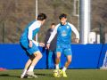 Altimira, en su primer entrenamiento con el Deportivo