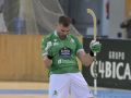 César Carballeira celebra un gol esta temporada contra el Oliveirense