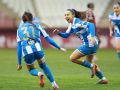 Dos estrenos goleadores para dos redenciones diferentes Espe Pizarro y Lucía Rivas celebran el segundo tanto de la uruguaya en Las Gaunas