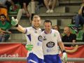 César Carballeira y Dava Torres celebran un gol contra el Cerdanyola