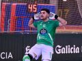 Bruno Saavedra celebra un gol ante el Noia la temporada pasada