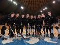 La plantilla del Marineda posa en el Palacio de los Deportes de Riazor