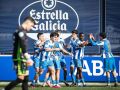 Jugadores del Fabril celebran uno de los goles ante el Numancia