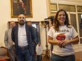 Inés Rey y José Manuel Lage durante el acto de presentación de la candidatura mundialista el 21 de julio de 2024