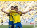 Ale García celebra su gol con Las Palmas ante el Sporting