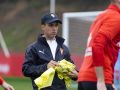 Borja Jiménez, técnico del Sporting, durante un entrenamiento