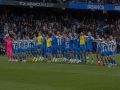 Los jugadores del Dépor tras el partido ante el Málaga en Riazor