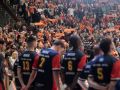 Afición del Leyma durante el derbi contra el Obradoiro