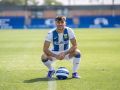 Adrià Altimira, durante su presentación con el Leganés, en el que jugó cedido la pasada temporada