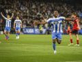El gol en el Cádiz-Dépor es cosa de ‘niños’ Bil Nsongo celebra su gol frente al Mirandés en Riazor (3-1)
