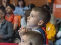 Un joven aficionado del Básquet Coruña, en el reciente duelo contra el Gipuzkoa