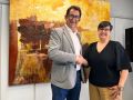 Antonio Leira, disputado de Deportes de la Diputación de A Coruña, y Bea Lema, presidenta del Marineda