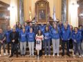 Imagen de la recepción de Inés Rey y Manuel Vázquez al campeón de la Liga Femenina 2