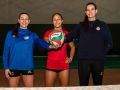 Jimena Gayoso, Inés Losada y Lucía Varela, jugadoras coruñesas de la selección española de voleibol