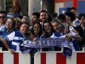 La afición del Dépor se citó en Riazor horas antes del partido ante el Andorra para recibir al equipo