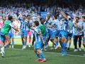 Los jugadores del Dépor celebran el triunfo ante el Andorra