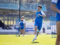Riki Rodríguez, durante el entrenamiento de este miércoles en Abegondo