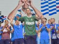 Sergio Escudero, un ejemplo de lo que es el liderazgo Sergio Escudero celebrando en la Fan Zone de la explanada de Riazor