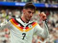 Kai Havertz celebra uno de sus dos tantos anotados en la goleada ante Curazao
