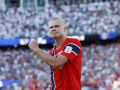 Erling Haaland celebra su primer gol en una Copa del Mundo