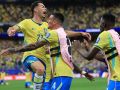 Martinelli celebra el gol que supuso la victoria de Brasil