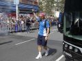 Ximo Navarro en la llegada del autobús a Riazor contra Las Palmas