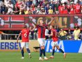 Haaland celebra uno de sus goles ante Brasil
