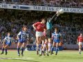 Stojadinovic y Martín Lasarte, en una acción del Deportivo-Murcia en el que los blanquiazules lograron el ascenso a Primera en 1991