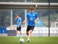Amatucci en un entrenamiento con el Deportivo