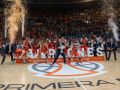 La plantilla del Básquet Coruña celebra el ascenso a la ACB