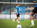 Amatucci en su primer entrenamiento con el Deportivo