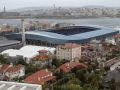 Una vista aérea del entorno del estadio de Riazor, con la Torre de Marahon en su exterior