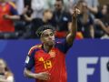 El delantero de la selección española Lamine Yamal celebra el primer gol del partido del Mundial 2026 entre España y Arabia Saudí