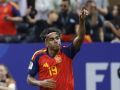 El delantero de la selección española Lamine Yamal celebra el primer gol del partido del Mundial 2026 entre España y Arabia Saudí