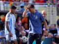 Scaloni, durante el partido entre España y Argentina