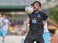 Aubameyang controla el balón durante el Lugo-Dépor de pretemporada