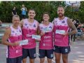 Guime, Ramiro Espinoza, Antonio Moreira y David Guerra, con el cheque de campeones