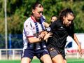 Valeria Trashorras, lateral izquierda del Victoria, en una acción del partido