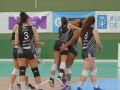 Las jugadoras del Ciudad de A Coruña celebran sobre la pista del Barrio de las Flores