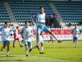 Adri Rodríguez, delantero de la selección gallega, tras marcar ante Castilla y León