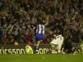 Tristán celebra el segundo gol, a la postre decisivo, en la final de Copa de 2002 ante el Real Madrid en el Bernabéu, el célebre Centenariazo