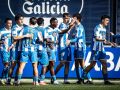 La derrota del Oviedo B hace más líder al Fabril Jugadores del Fabril celebran uno de los goles ante el Numancia