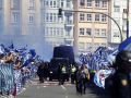 Recibimiento al Deportivo en la previa del partido ante el Barça B en 2024