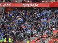 La afición del Dépor en la última visita a El Molinón la temporada pasada
