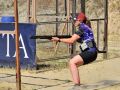 Airi Rodríguez durante una competición de escopeta