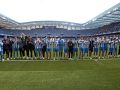 El Fabril celebra su triunfo ante el UD Ourense en Riazor