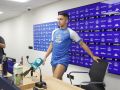 Yeremay Hernández, en la sala de prensa de Abegondo