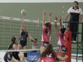 Remate en la red de una jugadora del Ciudad de A Coruña en la final contra el Palma