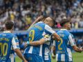 Celebración del gol de Eddahchouri en el Deportivo-Leganés